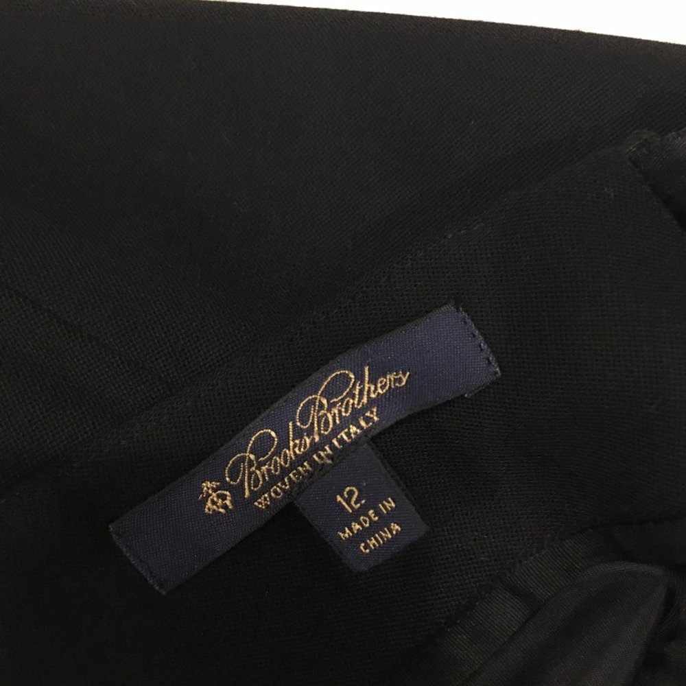 Black Brooks Brothers Wool Pencil Skirt